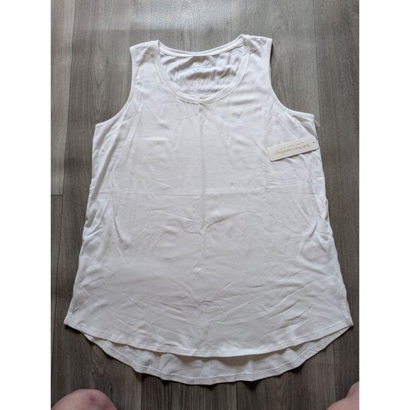 Isabel Pima Tunic Tank White Womens L Soft Surroundings Sleeveless NWT - Picture 4 of 9